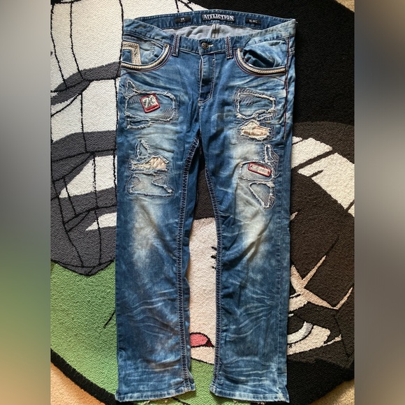 Y2K Affliction Premium Denim Jeans Blake Men’s Size 38 - Picture 1 of 5